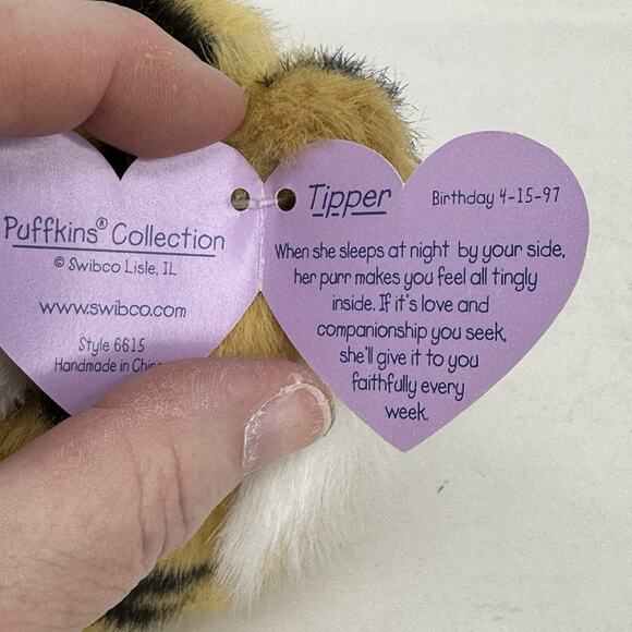 Puffkins Lot of 5 Plush Stuffed Swibco All Have Tags! Ape Dogs Tiger Bear - Picture 14 of 14